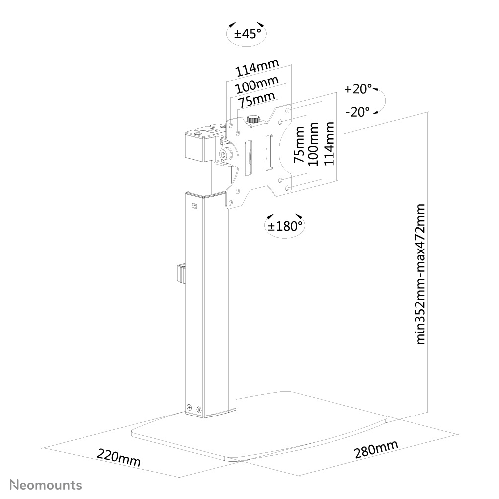 Soporte de escritorio Neomounts by Newstar para monitor
